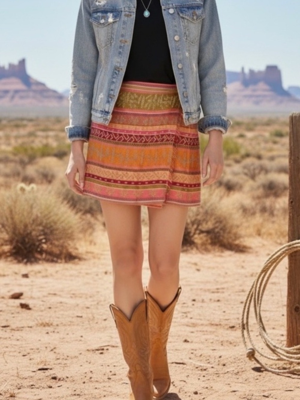 The Limited Blanket Skirt Tribal Print Women's Size S Festival Style